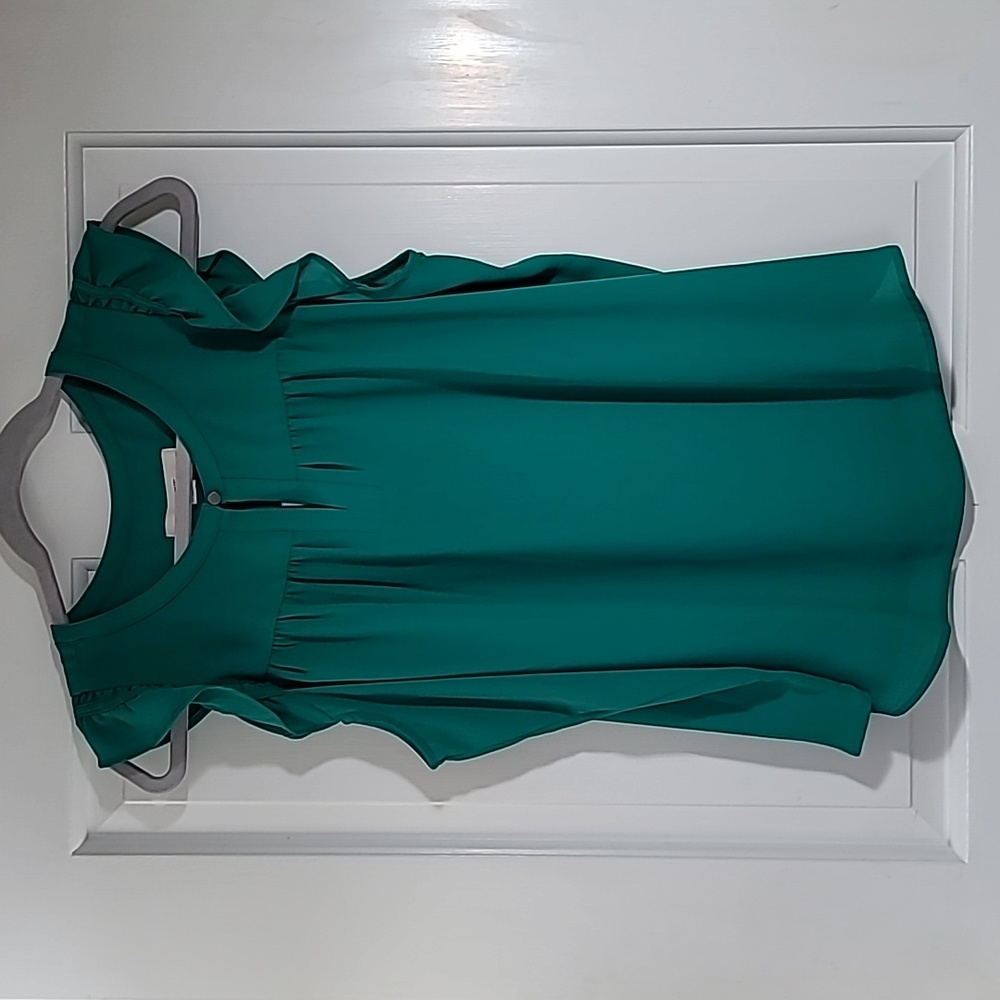 LOFT Ruffle Sleeve Split Neck Shell - Picture 4 of 13